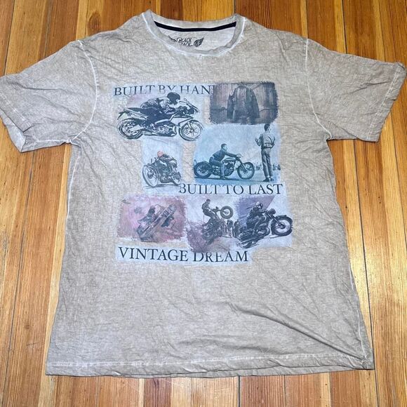 Vintage Biker Men's Tan and Brown T-shirt - Picture 1 of 3